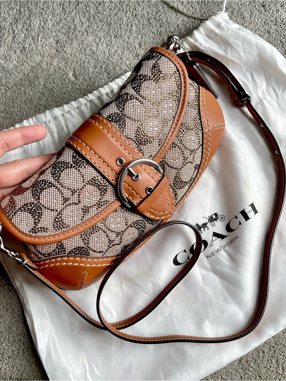Authentic coach crystal shoulder bag